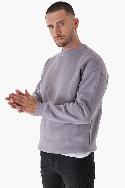 CHUBA Ανδρικό φούτερ Comfortable Fit Three Thread Basic Φούτερ Γκρι 23w103
