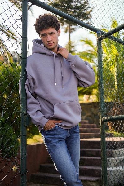CHUBA Ανδρικό φούτερ Comfortable Fit Three Thread Basic Hooded Φούτερ Γκρι 23w104