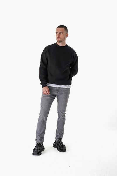 CHUBA Ανδρικό φούτερ Comfortable Fit Three Thread Basic Μαύρο 23w103