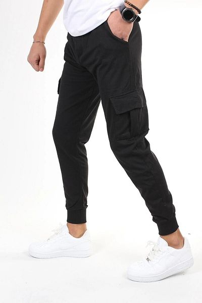 KRAVEN Ανδρικό φούτερ Black Cargo Pocket