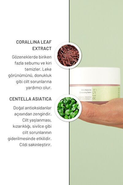RESH LAB Zero Balance Cleansing Balm 25ml Mini- Vegan Yağ Bazlı Yüz Temizleyici & Makyaj Temizleyici