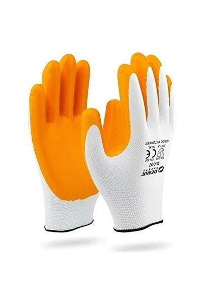 Demir D.007 Sarı Nitril Avuç Içi Kaplamalı 12 Li Paket Eldiven No:10