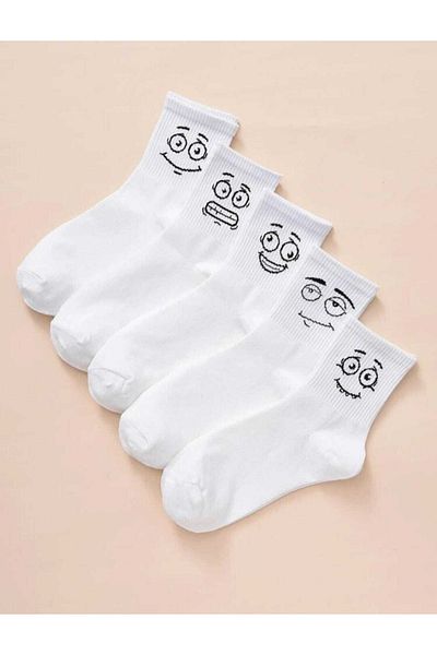 MY MENORA SOCKS 5 чифта унисекс весели чорапи с емотикони с лице