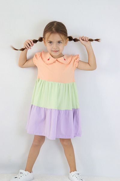 Harika KIDS Girl's Colorful Piece Combed Cotton Dress
