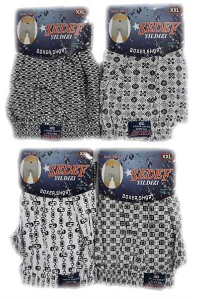 ÇamaşırcımShop 1012 3-Piece Combed Cotton Printed Men's Boxers
