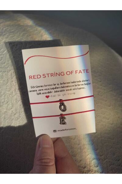 MADEFORYOUU Harfli Inanış Çift Bileklik / Kırmızı Ip Bileklik / Kabala Bilekliği / Harfli Sevgili Bilekliği