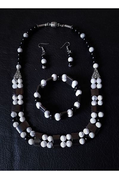 Asteria Elite Hematite Howlite Power and Evil Eye Protection Jewelry Set