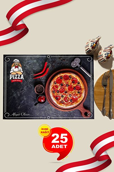 Pizza Amerikan Servis Yağlı Servis Sunum Kağıdı 25 Adet