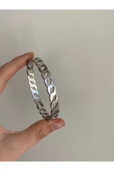 Owentis مشبك هانا موديل سلسلة أنيقة من الفولاذ الفضي - لا يبهت -