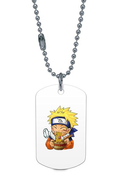 herotasarım علامة ناروتو فضية اللون - قلادة موديل Dft6661