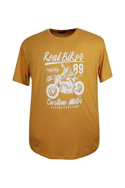 marufshop Ανδρικό μπλουζάκι μεγάλου μεγέθους με στάμπα με λαιμόκοψη