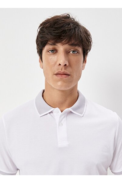 ALTINYILDIZ CLASSICS Λευκό ανδρικό μπλουζάκι Polo Neck - 4a 9000000003