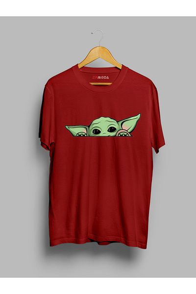 zip moda Oversize Baby Yoda Design Printed T-Shirt T-shirt