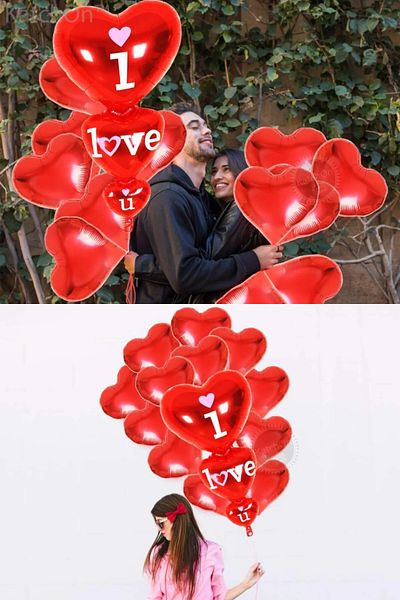 Parti dolabı 2 Pieces 70cm Large 3 Tiers I Love You Foil Heart Balloon Marriage Proposal Anniversary Romantic Home Decoration