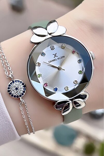 Daniel Klein Mint Yeşili Renk Deri Kordon Kadın Kol Saati Ve Bileklik