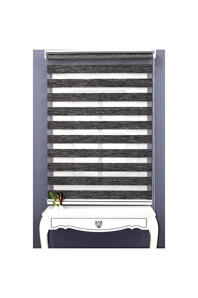 CEYHAN STORE Black Bamboo Zebra Roller Blinds