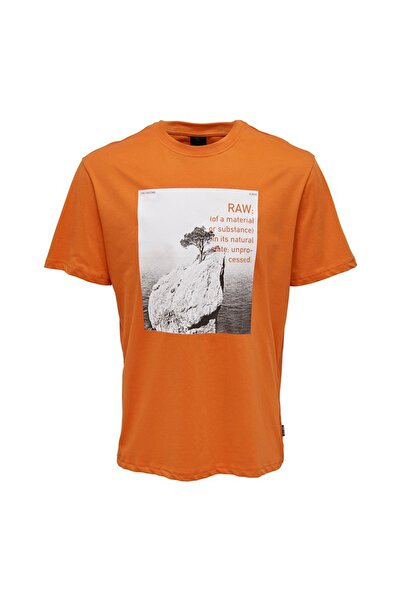 Only & Sons O Yaka Baskılı Turuncu Erkek T-shirt 22025271_onspaul Reg Photopr...