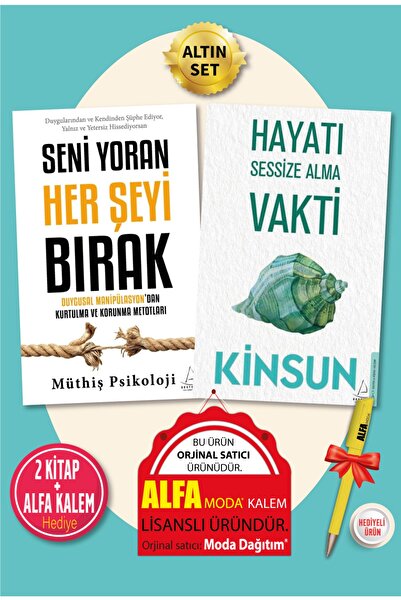 Destek Yayınları Seni Yoran Her Şeyi Bırak (müthiş Psikoloji) + Hayatı Sessize Alma Vakti (kinsun) 2 Kitap + Kalem