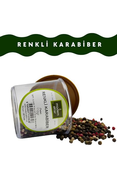 modern aktar Colorful Black Pepper Tane 110 Gr