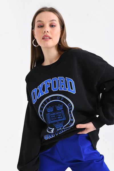 VOLT CLOTHİNG Sweatshirt mit 3-fädigem Oxford-Print für Damen