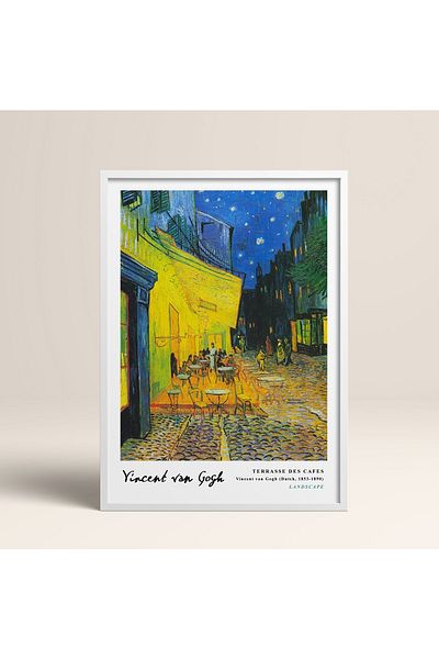 HOMEPACK Επιτραπέζιο ζωγραφικής Vincent Van Gogh με κορνίζα 30x40cm 40x60cm 50x70cm Μαύρο Λευκό Ξύλινο Πλαίσιο Vangogh03