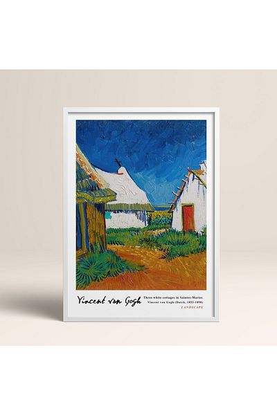 HOMEPACK Επιτραπέζιο ζωγραφικής Vincent Van Gogh με κορνίζα 30x40cm 40x60cm 50x70cm Μαύρο Λευκό Ξύλινο Πλαίσιο Vangogh015