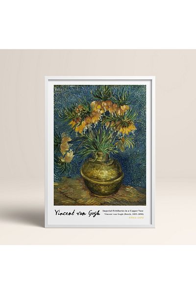 HOMEPACK Επιτραπέζιο ζωγραφικής Vincent Van Gogh με κορνίζα 30x40cm 40x60cm 50x70cm Μαύρο Λευκό Ξύλινο Πλαίσιο Vangogh013