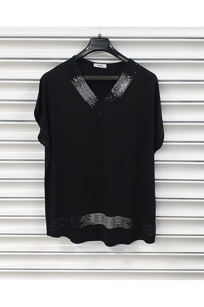 Esina Women's Viscose Blouse Collar And Hem Embroidered