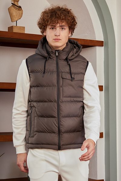 Danger Men's Windproof Puffer Vest with Pockets Anthracite