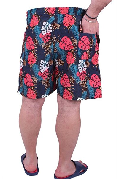 Starbattal Large Size Water Repellent Swim Shorts Tropical 23654 Black