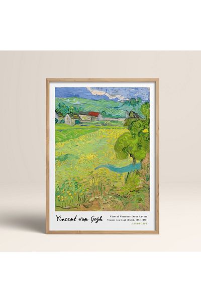 HOMEPACK Επιτραπέζιο ζωγραφικής Vincent Van Gogh με κορνίζα 30x40cm 40x60cm 50x70cm Μαύρο Λευκό Ξύλινο Πλαίσιο Vangogh016