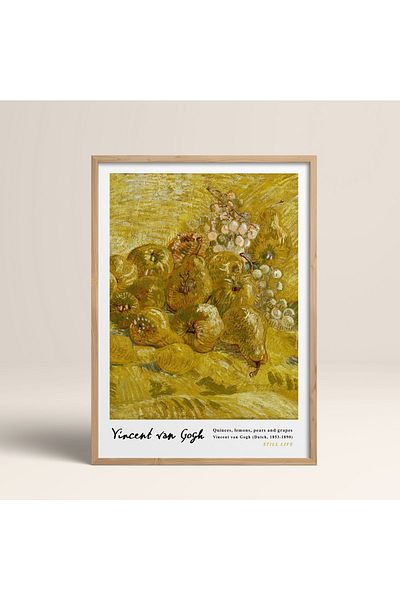 HOMEPACK Рамкирана картина на Винсент Ван Гог 30x40см 40x60см 50x70см Черно-бяла дървена рамка Vangogh024
