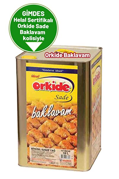 Orkide Baklavam Sade Bitkisel Susuz Yağ 18 Lt. - (gimdes Helal Sertifikalı) - Kolisiyle