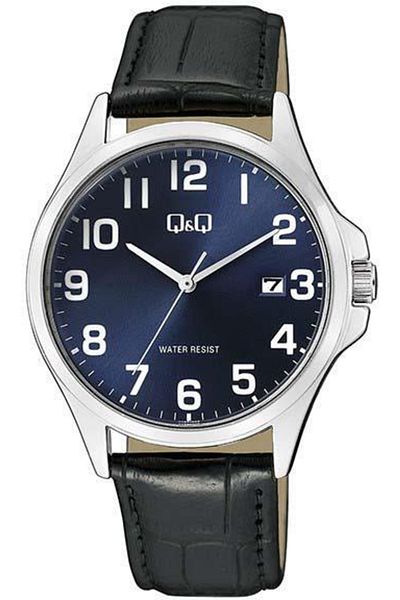 Q&Q Navy Blue Men's Wristwatch with Calendar and Number