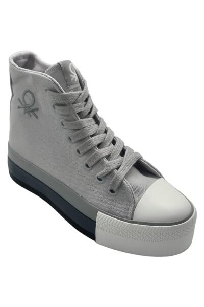 Benetton Gray Short Linen Women's Sneaker Stv-30944