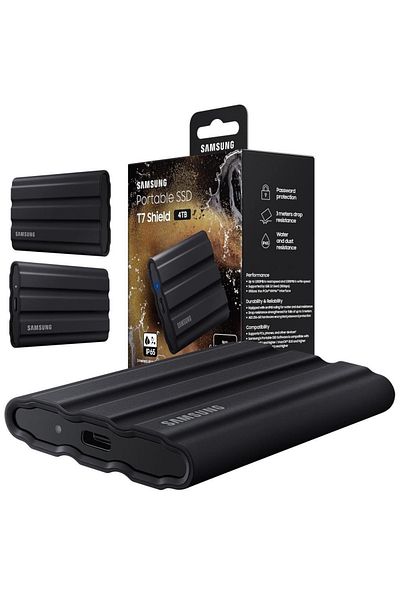 Samsung Portable T7 Ssd Shield, USB 3.2 Gen 4 4 Tb Black