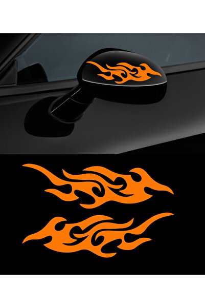 Melek Pazarı 15 × 4.5 سم 2 قطعة لهب للسيارات، المحرك، ملصق السيارة