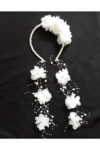 ecrin tuhafiye hobi Kadın Beyaz Incili Taç