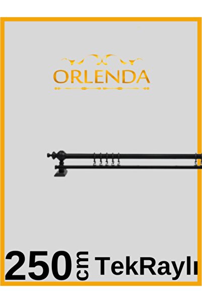 Orlenda Umeraș pentru perdea rustică din țeavă de aluminiu cu cap din lemn negru 250 cm