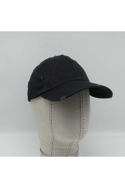 Shopiolog Unisex Ripped Detail Embroidered Cotton Baseball Adjustable Cap Hat