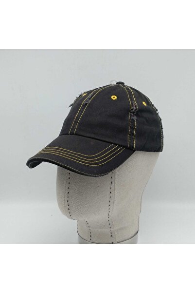 Shopiolog Pălărie cu șapcă reglabilă unisex din bumbac brodat cu detalii rupte