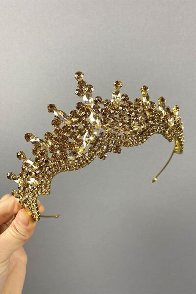 FdayAksesuar Henna și coroana de mireasă Annaber Stone în culoarea mierii – C...