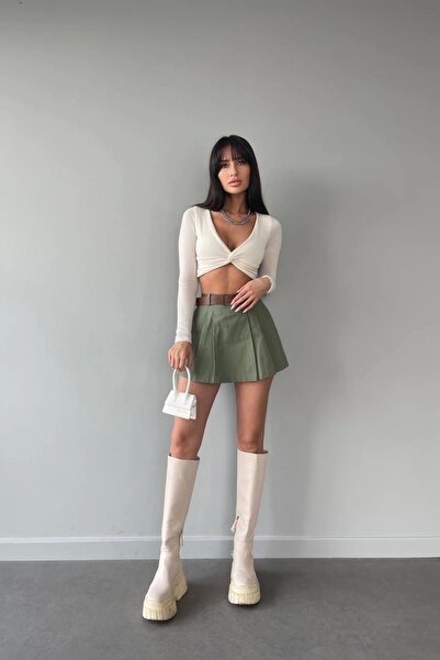 Eka Γυναικεία Χακί Φούστα με Σορτς 0999-22100