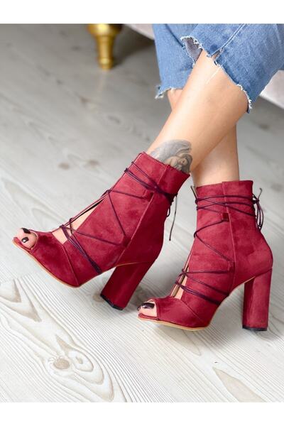 irmona Happy Bordo Ipli Yazlık Topuklu