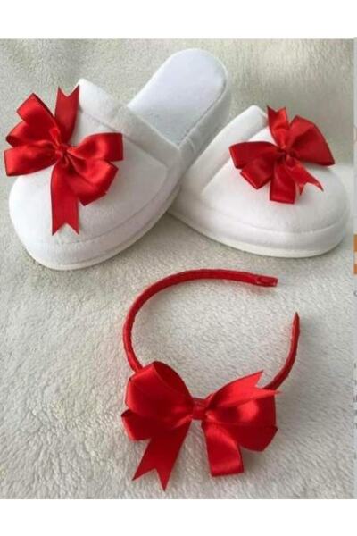 ecrin tuhafiye hobi Fiyonklu Lohusa Terlik Taç Seti