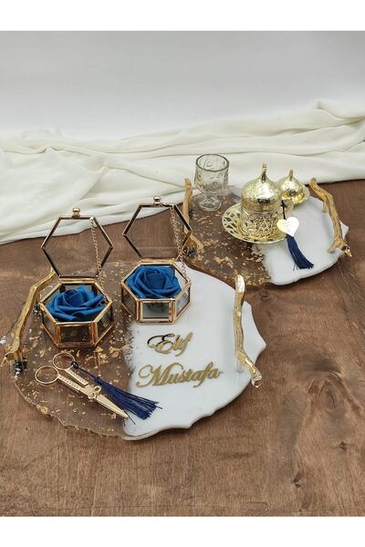 Denseden Poliester Ornamentat pentru promisiunea de logodnă, tavă, suporturi ...