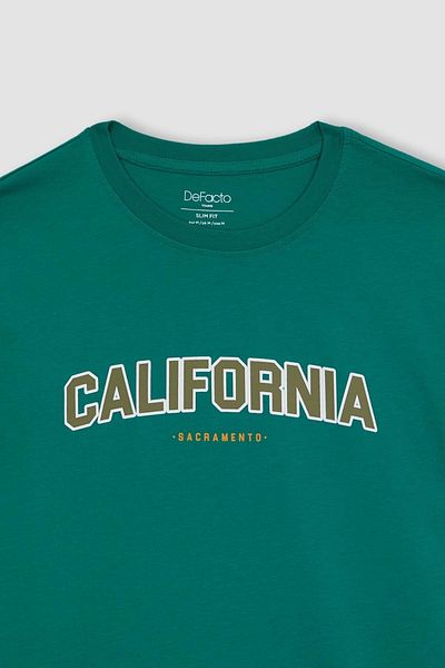 DeFacto T-shirt με στάμπα με λαιμόκοψη με λεπτή εφαρμογή