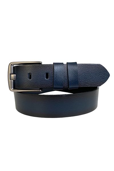 GoDeri 100% Γνήσιο δέρμα, Legendary Smoked Wide Tongue, Navy Blue Belt 4 cm=4cm-smoked-wide