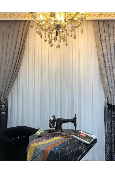 Babacan Home Design Linen Tulle Curtain Don't Want Iron Slub 1/3 (Frequent) Pleat 230x220
