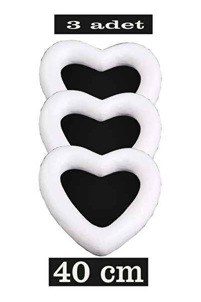 Elvan İstanbul Strafor Halka Kalp 40cm 3 Adet